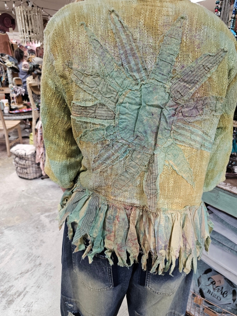 RB DAISY MAE Reversible Boho Ruffle Yellow Tie-Dye Shacket-too Good To Be True